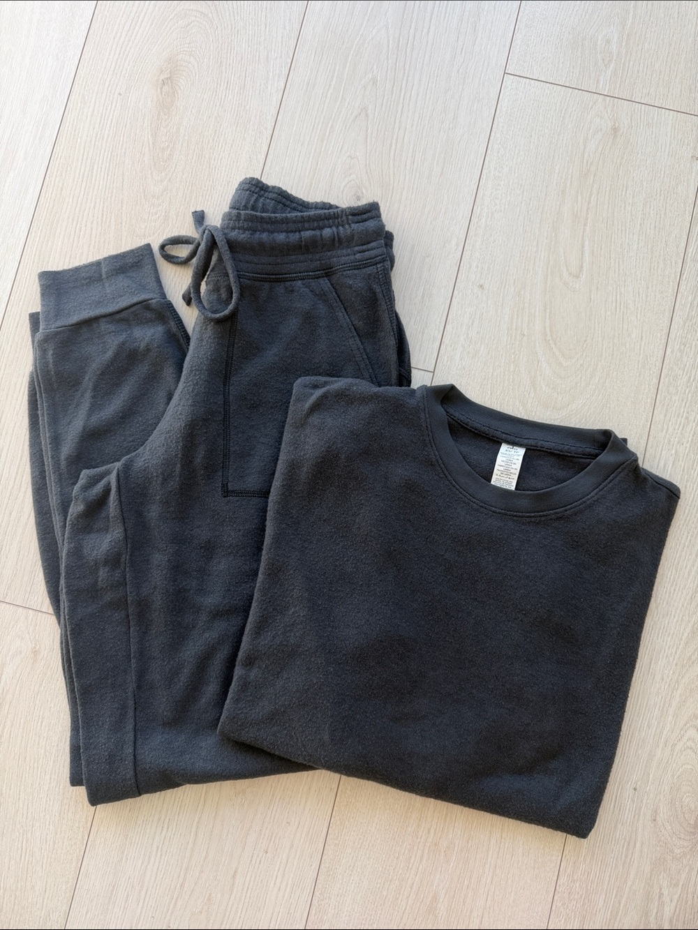 ALO Yoga Anthracite Soho Jogger Track Pants & Sweatshirt Set LN XS